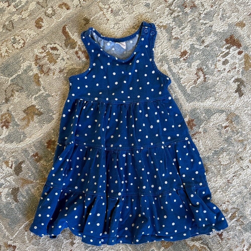 Hanna Andersson Blue Polka Dot Racerback Dress
